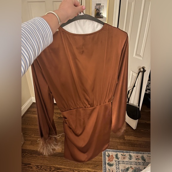 Kendall Lane Brown Feather Dress - Picture 2 of 7